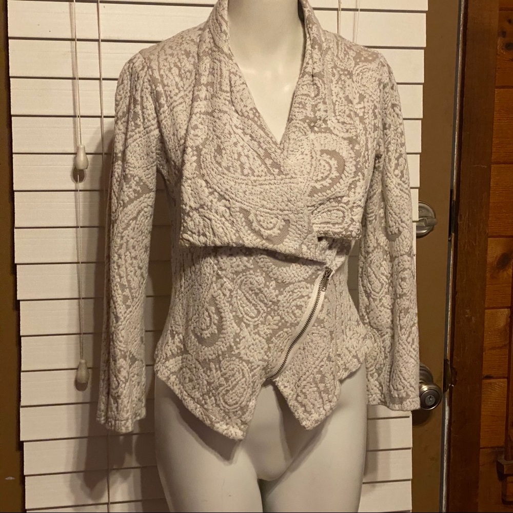 Anthropologie Cream Paisley Utility Jacket